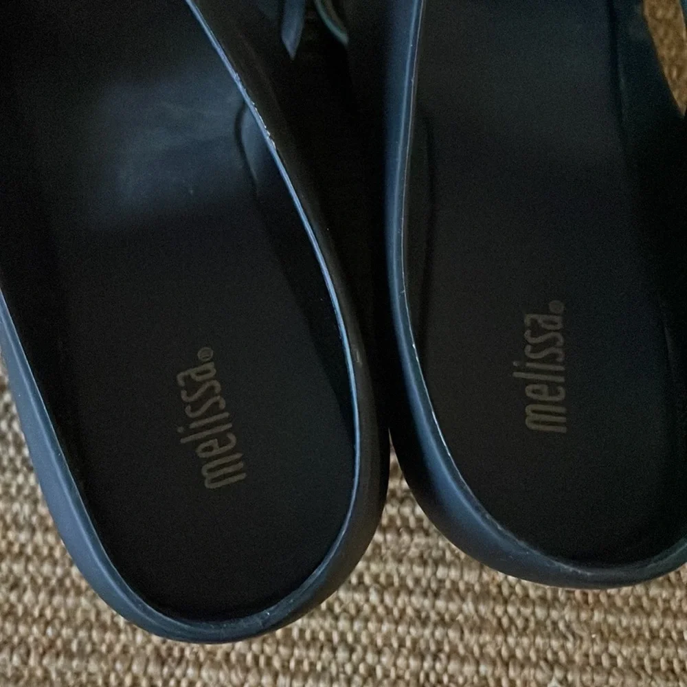 Melissa Black Double-Strap Wedge Sandals - Picture 5 of 11